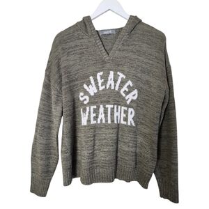 Marled Reunited Olive Green Cabincore Sweater Weather Hooded Sweater Size L